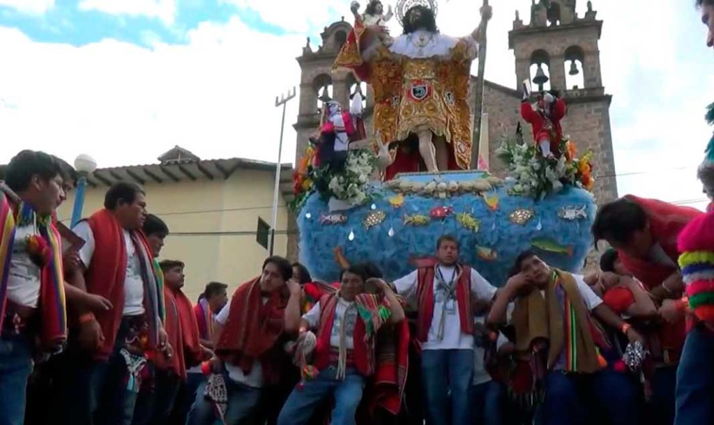Procession of San Cristobal in Cusco - August